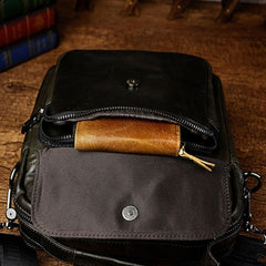 Small Leather Mens SIDE BAGs COURIER BAG Messenger Bag Shoulder Bag for Men - iwalletsmen