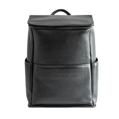 Black Fashion Mens Leather 15-inch Computer Backpacks Business Travel Backpacks College Backpack for men - iwalletsmen