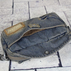 Blue Denim Mens Casual Small Messenger Bags Jean Clutch Bag Courier Bag For Men - iwalletsmen