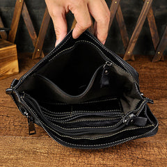 Large Leather Mens Wristlet Bag Wristlet Wallet Side Bag Clutch Wallet for Men - iwalletsmen