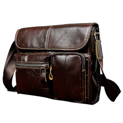 Cool Vintage Leather Mens Small Side Bag Messenger Bag Shoulder Bag for Men - iwalletsmen