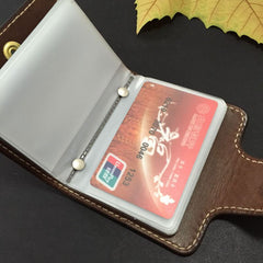 Handmade Leather Mens Cool billfold Wallet Card Holder Small Card Slim Wallets for Men