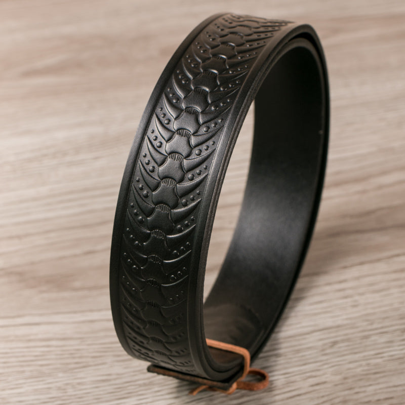 Handmade Genuine Leather Custom Tooled Biker Cool Mens Leather Men Belt for Men