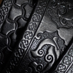 Handmade Genuine Leather Skull Mens Belt Custom Cool Leather Men Black