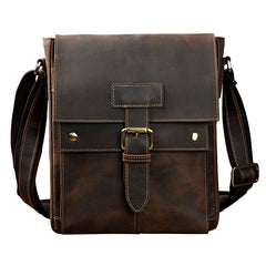 Cool Leather Mens Tablet Messenger Bag Small Side Bag Messenger Bag For Men - iwalletsmen