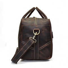 Casual Brown Leather Men's Overnight Bag Travel Bag Luggage Weekender Bag For Men - iwalletsmen