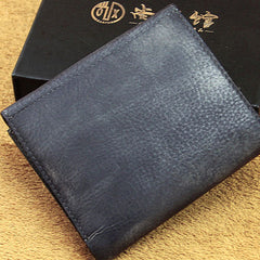 Handmade Mens Cool billfold Leather Wallet Men Small Wallets Trifold for Men - iwalletsmen