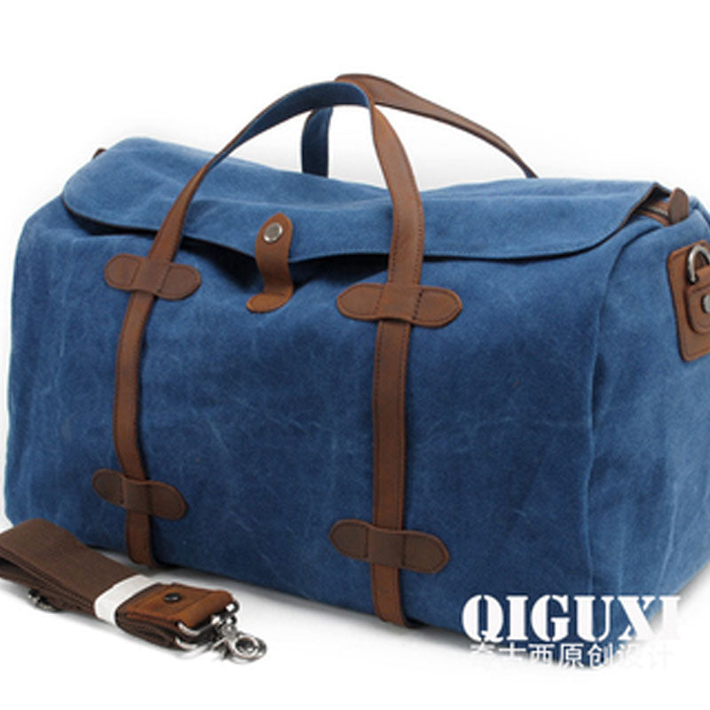 Mens Waxed Canvas Overnight Bag Canvas Weekender Bag Canvas Travel Bag for Men - iwalletsmen