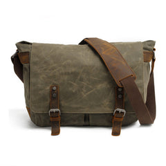 Mens Waxed Canvas Camera Messenger Bag Side Bag Camera Shoulder Bag for Men - iwalletsmen