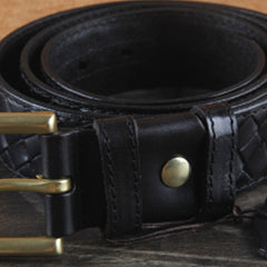 Genuine Leather Punk Rock Biker Trucker Mens Belt Men Black Coffee Belt for Men