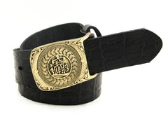 Handmade Genuine Leather Punk Rock Chinese Amass Fortunes Mens Cool Men Biker Trucker Leather Belt