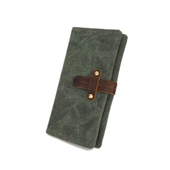 Mens Canvas Long Wallets for men Bifold Cool Men Long Wallet - iwalletsmen