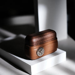 Handmade Black Leather Cherrywood AirPods Pro Case Custom Black Leather AirPods Pro Case Airpod Case Cover - iwalletsmen