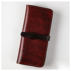 Handmade Leather Mens Clutch Wallet Cool Leather Wallet Long Phone Wallets for Men