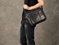 Genuine Leather Mens Cool Messenger Bag Briefcase Work Bag Business Bag for men