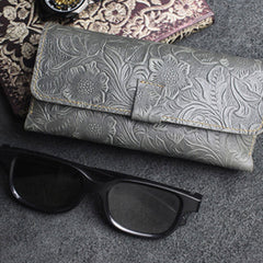 Handmade Floral Mens Womens Leather Glasses Case Glasses Box Glasses Holder Eyeglass Case