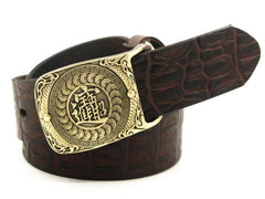 Handmade Genuine Leather Punk Rock Chinese Amass Fortunes Mens Cool Men Biker Trucker Leather Belt