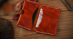 Handmade Leather Mens Cool Slim Leather Wallet Men Small Wallets Card Holders for Men - iwalletsmen