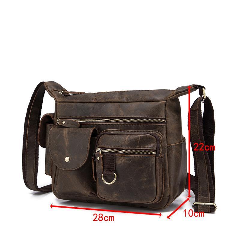 Dark Brown Leather Mens Courier Bag Postman Bag Side Bag Messenger Bag ...