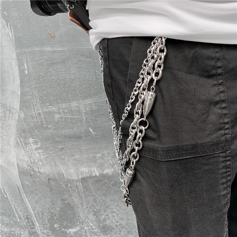 Badass Punk Mens Triple Long Bullet Wallet Chain Pants Chain jeans cha