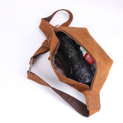 Best Black Leather Fanny Packs Waist Bag Mens Top Sling Bag Bum Bags for Men