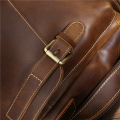 Best Brown Leather Men's Vertical Side Bag 10 inches Vertical iPad Messenger Bag For Men