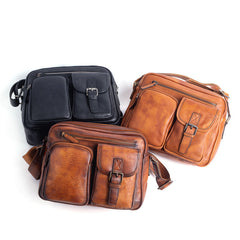 Best Tan Leather SLR Camera Side Bag Crossbody Bag Roomy Messenger Bag for Men