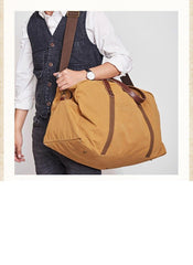 Camel Mens Canvas Large Weekender Bag Canvas Travel Shoulder Bag Large Canvas Duffle Bags for Men - iwalletsmen