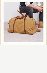 Camel Mens Canvas Large Weekender Bag Canvas Travel Shoulder Bag Large Canvas Duffle Bags for Men - iwalletsmen