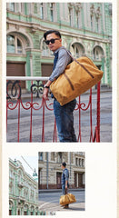 Camel Mens Canvas Large Weekender Bag Canvas Travel Shoulder Bag Large Canvas Duffle Bags for Men - iwalletsmen