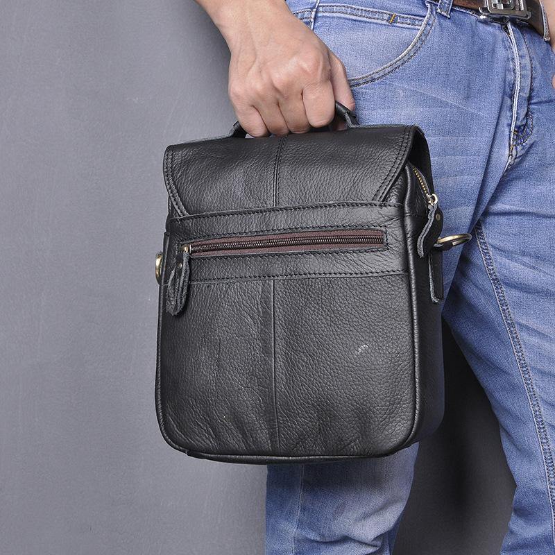 Leather vertical messenger discount bag