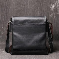 Black LEATHER MEN'S Vertical Side bag  Vertical MESSENGER BAG Small Courier Bag FOR MEN - iwalletsmen