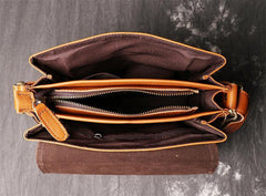 Black LEATHER MEN'S Vertical Side bag  Vertical MESSENGER BAG Small Courier Bag FOR MEN - iwalletsmen