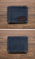 Blue Denim Wallet Denim Mens Slim billfold Wallet Denim Bifold Wallets For Men