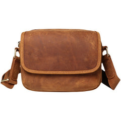 Brown Leather Men's Small Messenger Bag Side Bag Mini Shoulder Bag For Men