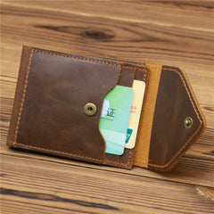 Brown Leather Mens License ID Wallets Front Pocket Wallet Cards Wallet for Men