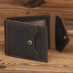 Brown Leather Mens License ID Wallets Front Pocket Wallet Cards Wallet for Men