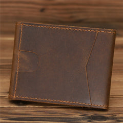 Brown Leather Mens License ID Wallets Front Pocket Wallet Cards Wallet for Men