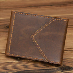 Brown Leather Mens License ID Wallets Front Pocket Wallet Cards Wallet for Men