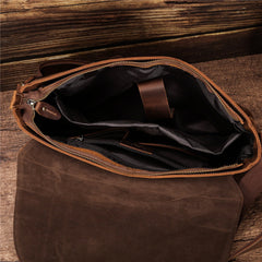 Vintage Coffee Leather Mens Side Bag Messenger BAG School Courier Bag FOR MEN