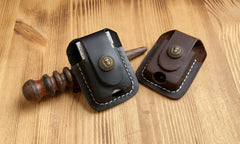 Handmade Mens Black Leather Classic S.T.Dupont Lighter Case S.T.Dupont Lighter Holder with Belt Loop - iwalletsmen