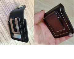 Brown Thick Leather Copper Lighter Cover Protective Lighter Cover For Men - iwalletsmen