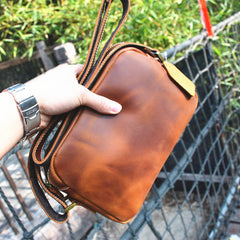 Casual Leather Mens Brown Side Bag Small Messenger BAG Brown Courier Bag FOR MEN - iwalletsmen