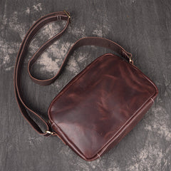 Casual Leather Mens Brown Side Bag Small Messenger BAG Brown Courier Bag FOR MEN - iwalletsmen