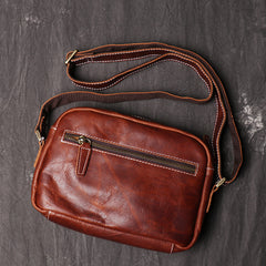 Casual Leather Mens Brown Side Bag Small Messenger BAG Brown Courier Bag FOR MEN - iwalletsmen