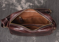 Casual Leather Mens Brown Side Bag Small Messenger BAG Brown Courier Bag FOR MEN - iwalletsmen