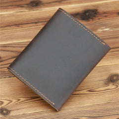 Brown Leather Mens Front Pocket Wallet Coin Wallet Slim Wallet for Men