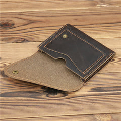 Brown Leather Mens Front Pocket Wallet Coin Wallet Slim Wallet for Men