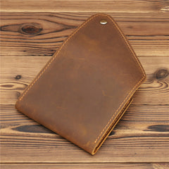 Coffee Leather Mens Front Pocket Wallet Coin Wallet Slim Wallet for Men