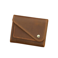 Coffee Leather Mens Front Pocket Wallet Coin Wallet Slim Wallet for Men